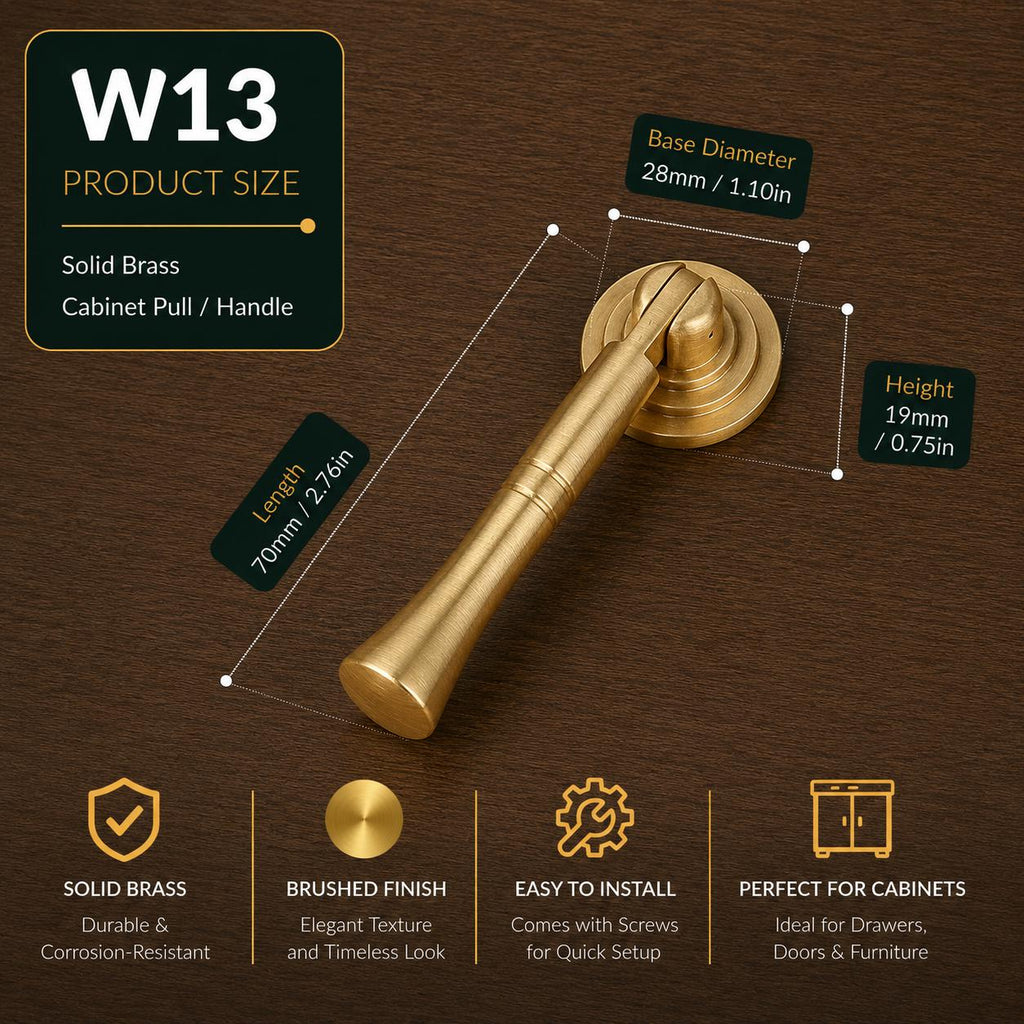 Solid Brass Cabinet Pull Handle, Chinese Style Drawer Pull, Brushed Gold Dresser Knob