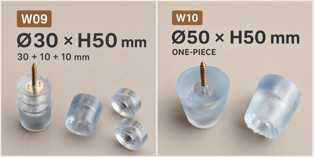 Clear Furniture Leg Risers with Screws, Height Extenders for Tables, Sofas