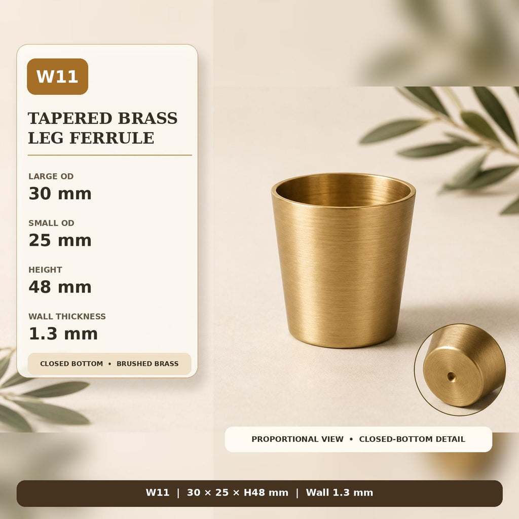 Solid Brass Tapered Furniture Leg Caps, Nordic Style Metal Feet Protectors