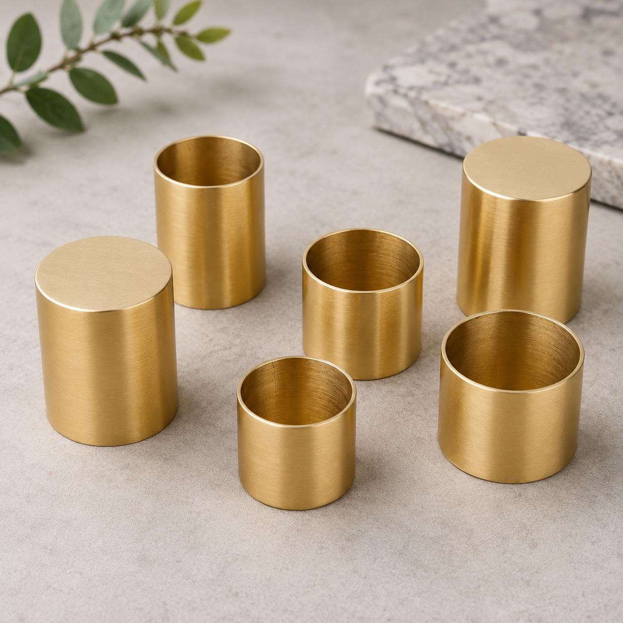 Solid Brass Furniture Leg Caps, Closed-End Ferrules for Wooden Tables, Chairs