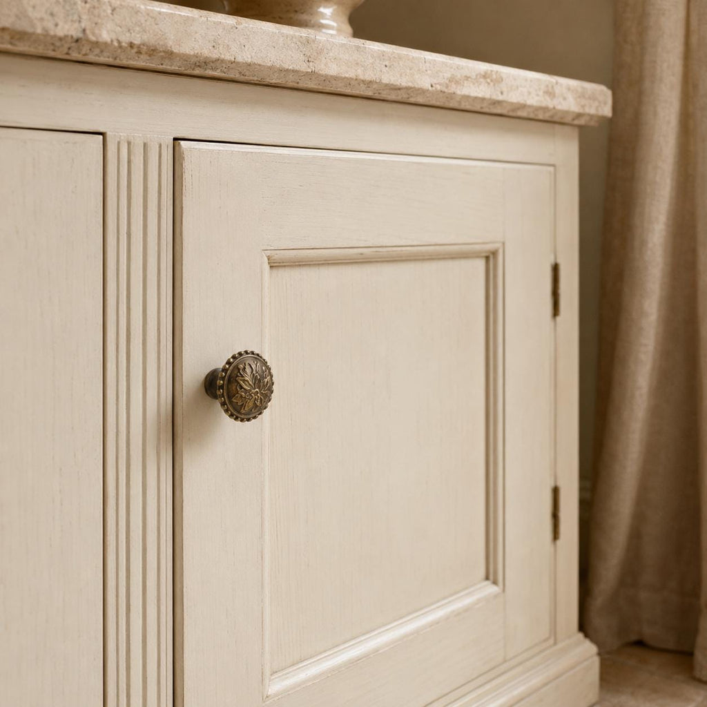 Solid Brass Cabinet Knobs, Antique Drawer Pulls, Vintage Dresser Handles, Single Hole Hardware