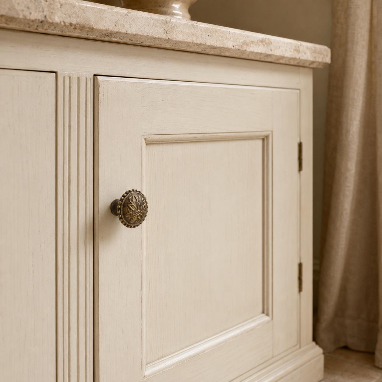 Solid Brass Cabinet Knobs, Antique Drawer Pulls, Vintage Dresser Handles, Single Hole Hardware