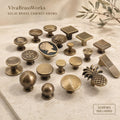 Solid Brass Cabinet Knobs, Antique Drawer Pulls, Vintage Dresser Handles, Single Hole Hardware