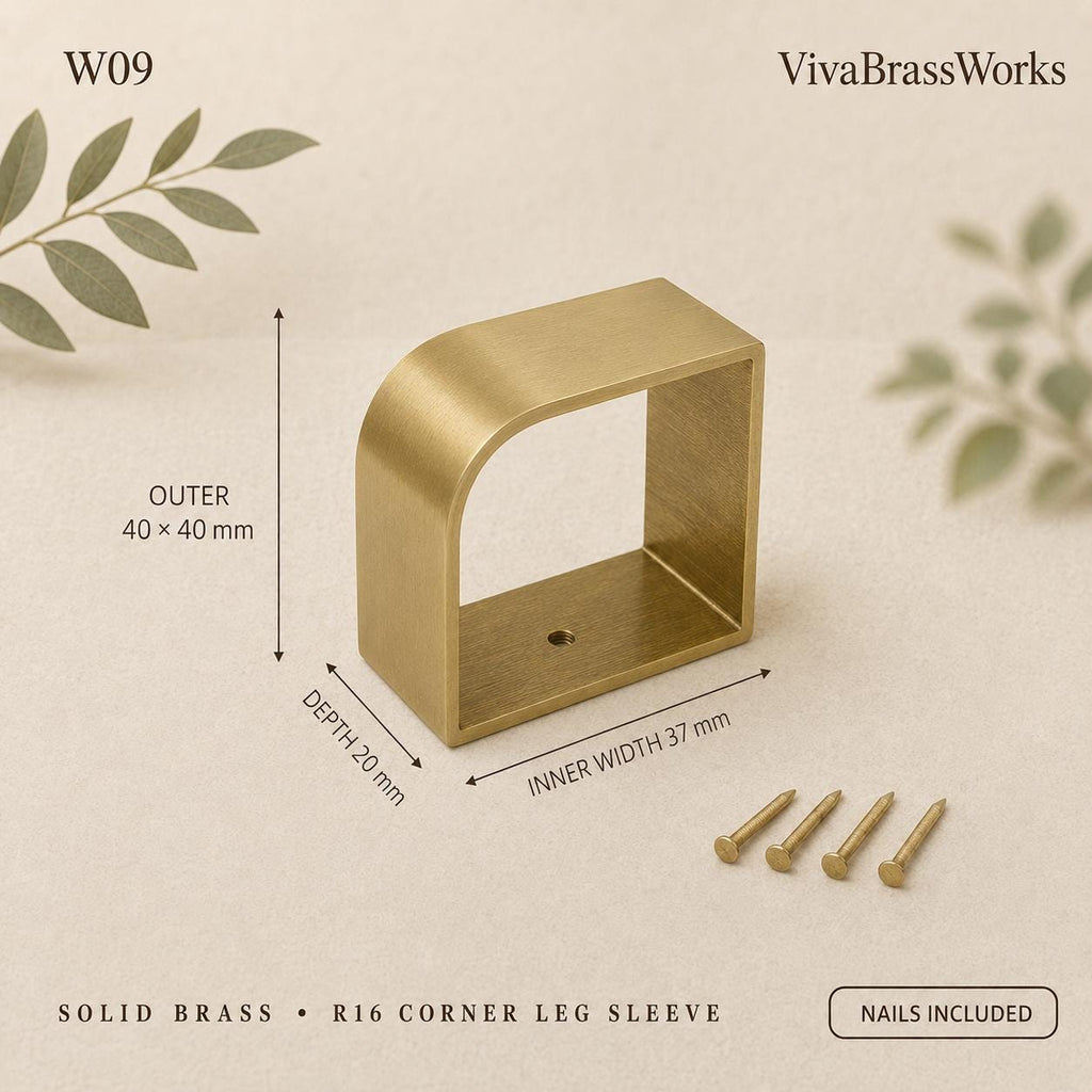 Solid Brass Furniture Leg Sleeves, D-Shaped,Brass Ferrules for Tables, Chairs, Cabinets & Sofas