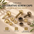 Decorative Brass Screw Caps, Mirror Furniture Fixing Covers, 8 Pcs Set