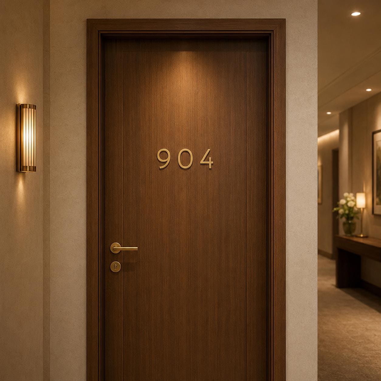 Solid Brass House Numbers, Gold Door Number, Hotel Room Sign, Modern Address Number