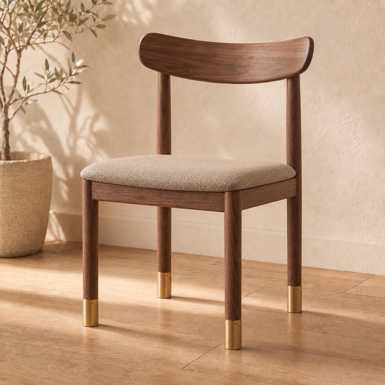 Solid Brass Round Furniture Leg Caps, Brushed Finish, Floor Protection, Custom Size