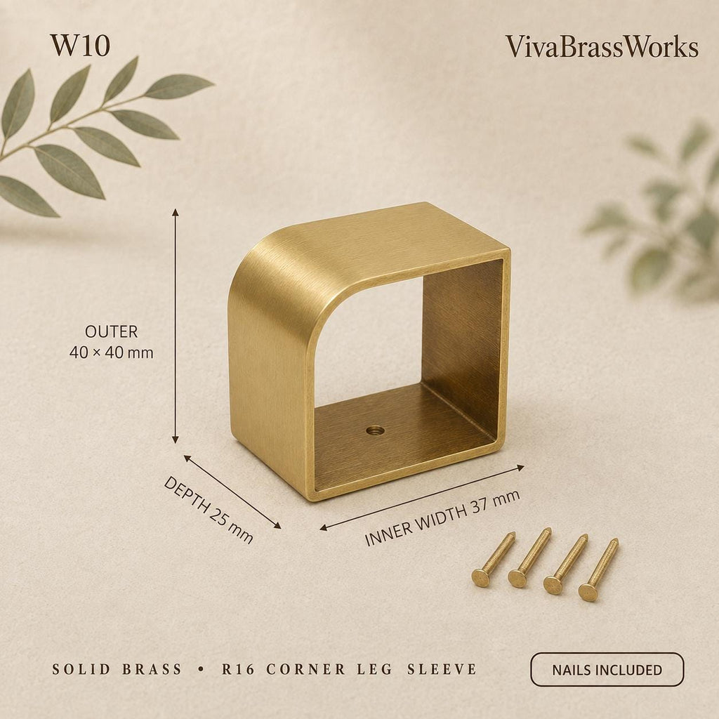 Solid Brass Furniture Leg Sleeves, D-Shaped,Brass Ferrules for Tables, Chairs, Cabinets & Sofas
