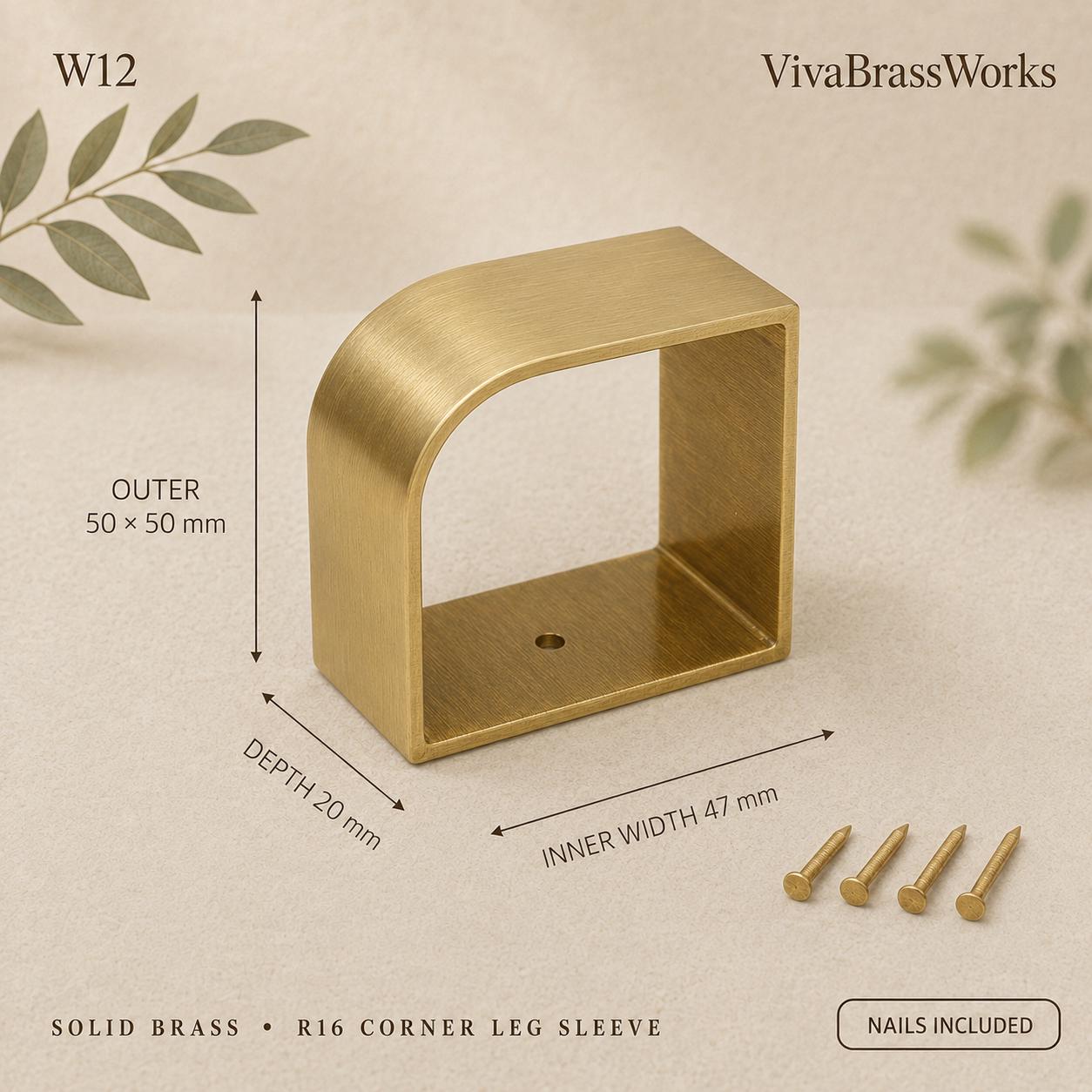 Solid Brass Furniture Leg Sleeves, D-Shaped,Brass Ferrules for Tables, Chairs, Cabinets & Sofas