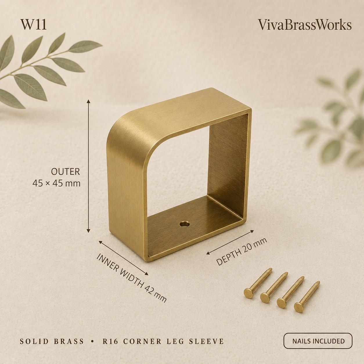 Solid Brass Furniture Leg Sleeves, D-Shaped,Brass Ferrules for Tables, Chairs, Cabinets & Sofas