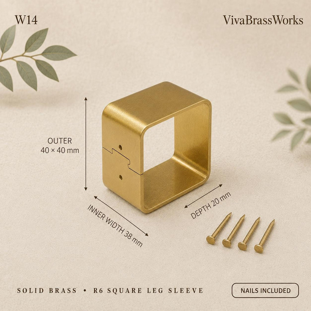 Solid Brass Furniture Leg Sleeves, D-Shaped,Brass Ferrules for Tables, Chairs, Cabinets & Sofas