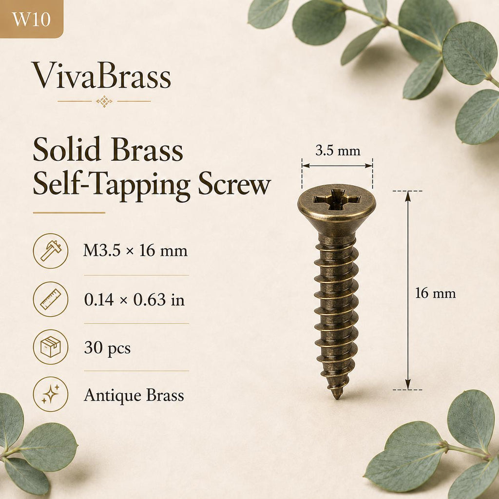 Solid Brass Countersunk Phillips Wood Screws, Furniture Hardware, M2.5-M4