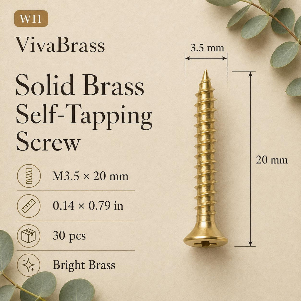 Solid Brass Countersunk Phillips Wood Screws, Furniture Hardware, M2.5-M4