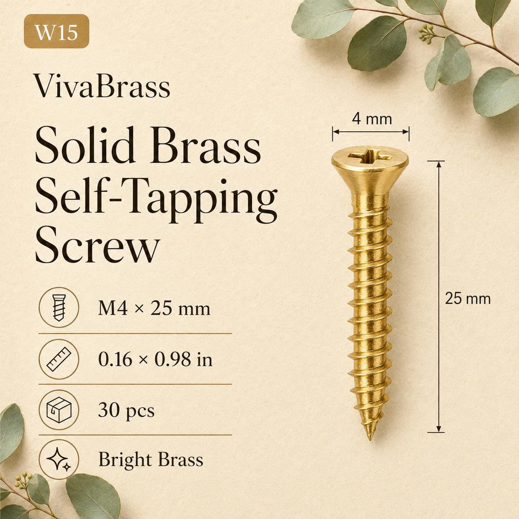 Solid Brass Countersunk Phillips Wood Screws, Furniture Hardware, M2.5-M4