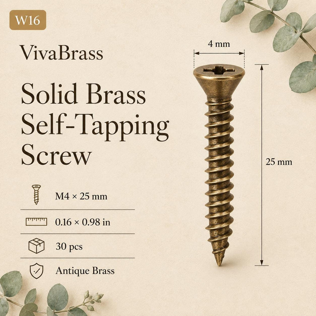 Solid Brass Countersunk Phillips Wood Screws, Furniture Hardware, M2.5-M4