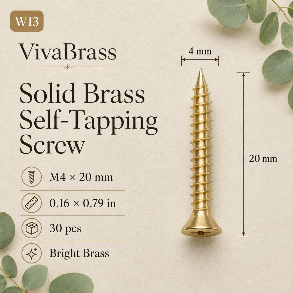 Solid Brass Countersunk Phillips Wood Screws, Furniture Hardware, M2.5-M4