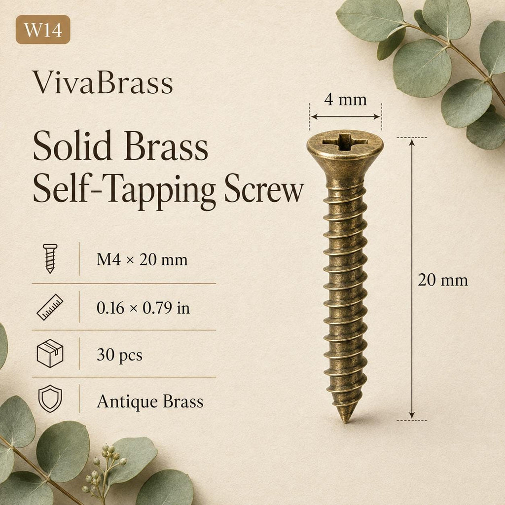 Solid Brass Countersunk Phillips Wood Screws, Furniture Hardware, M2.5-M4